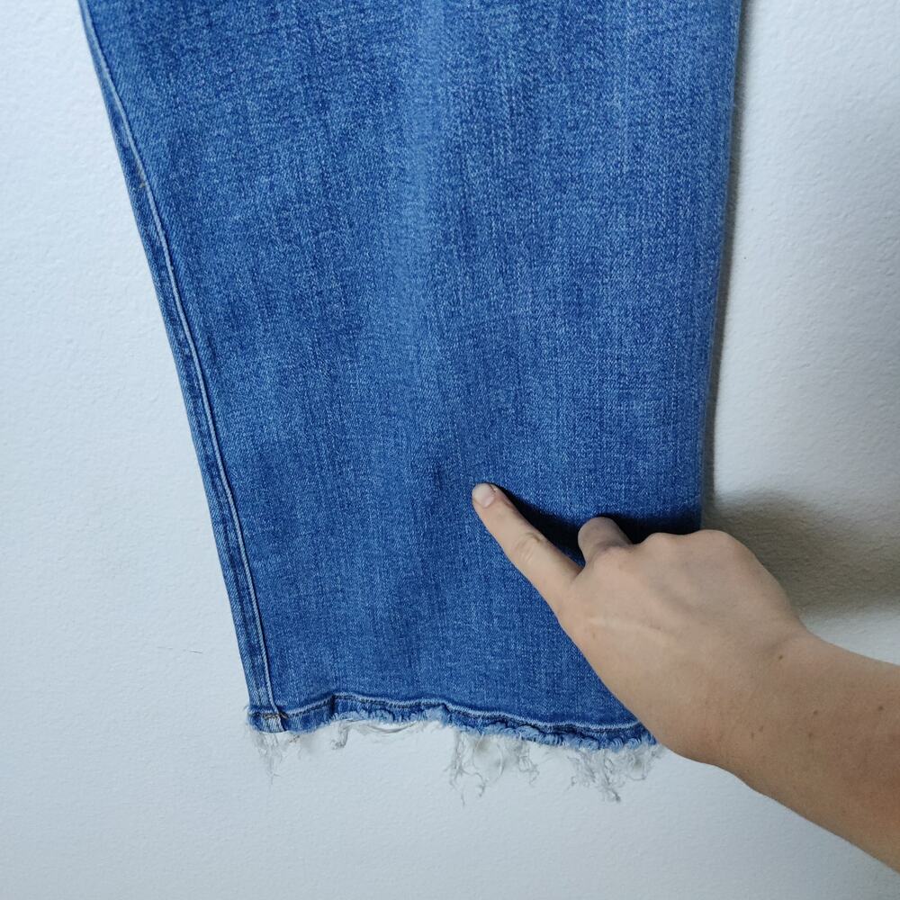 Mica High Rise Wide Leg Distressed Boho Relaxed Stretch Jeans Raw Hem Size 27 - Picture 16 of 16